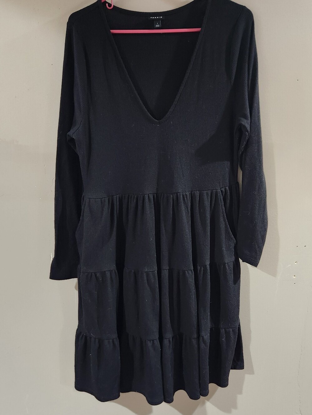 Torrid Tiered Waffle Knit Mini Dress sz 1 plus